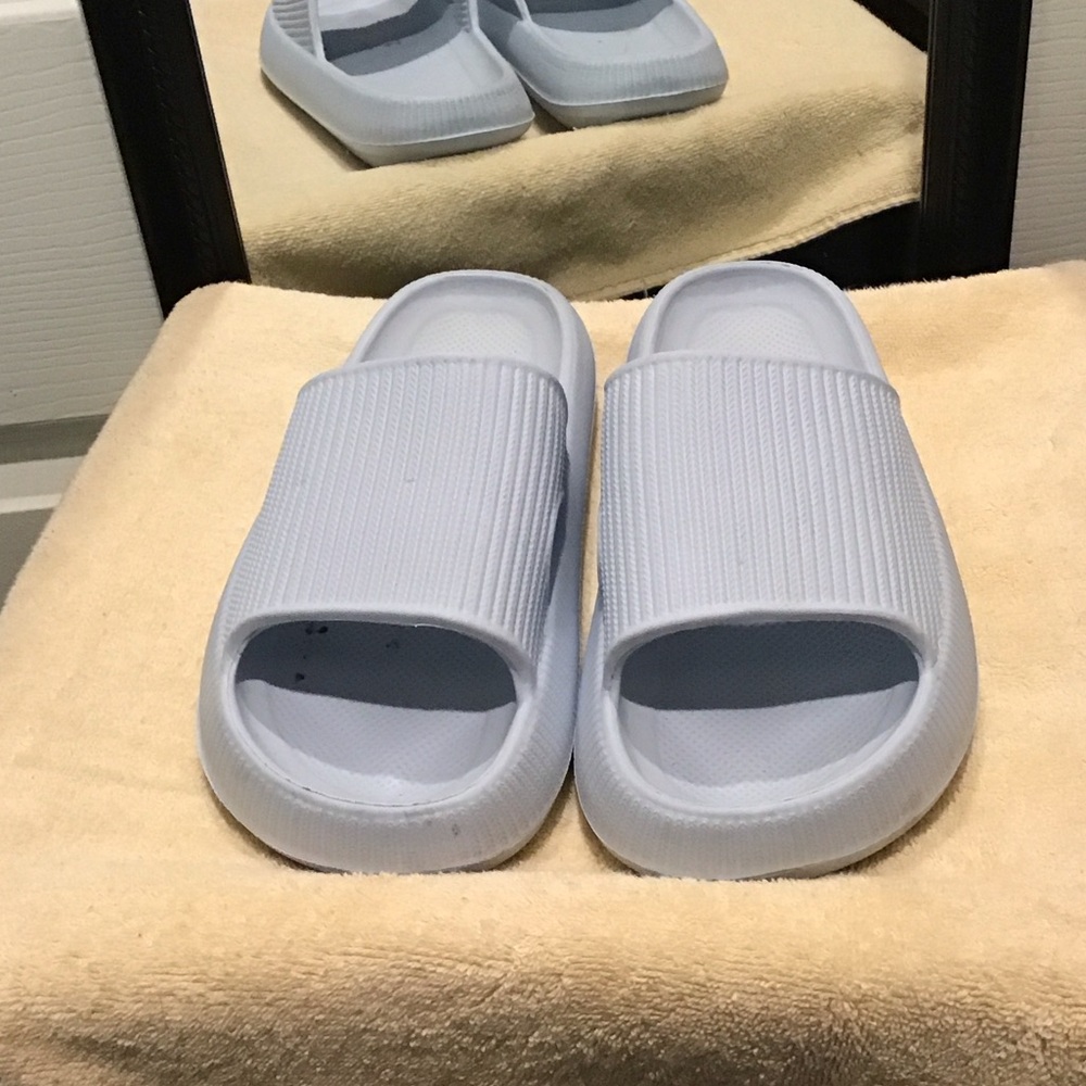 Light Blue Slide Sandals